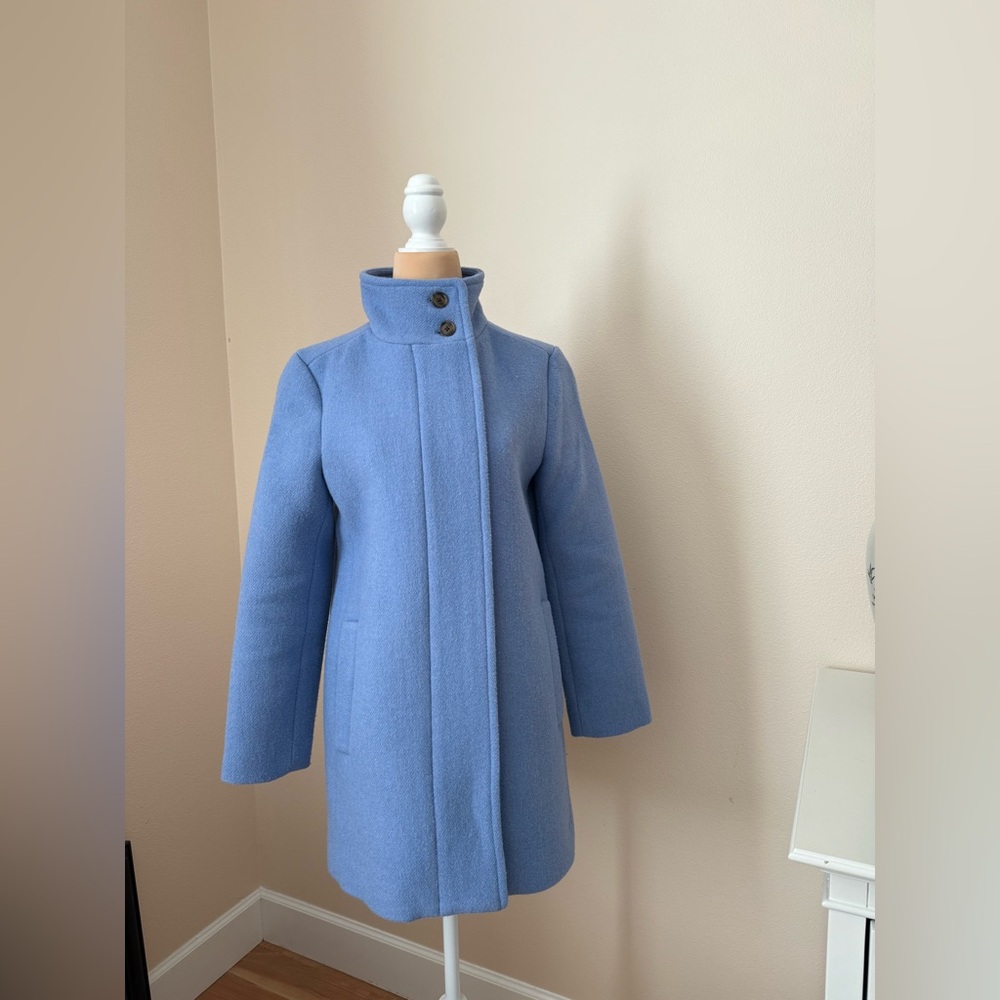 J.Crew Light Blue Wool Blend Coat